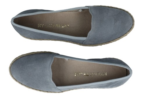 Ryłko espadryle 1MMS7 skórzane klasyczne na płaskiej podeszwie blue r. 40