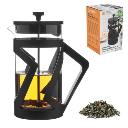 Żaroodporny DZBANEK do herbaty ZAPARZACZ DO KAWY tłokowy FRENCH PRESS 0,6L