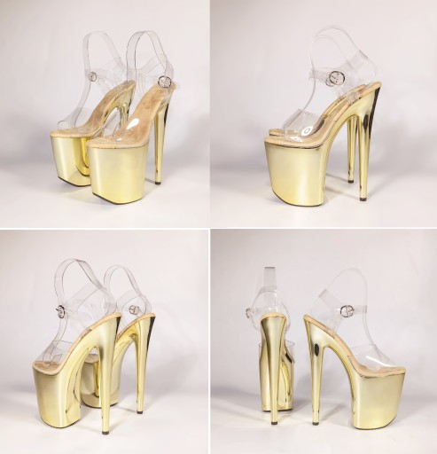 ЖЕНСКИЕ ТУФЛИ НА ПЛАТФОРМЕ ЗОЛОТЫЕ СЕКСУАЛЬНЫЕ КАБЛУКИ SexyHeels 20 СМ, размер 37