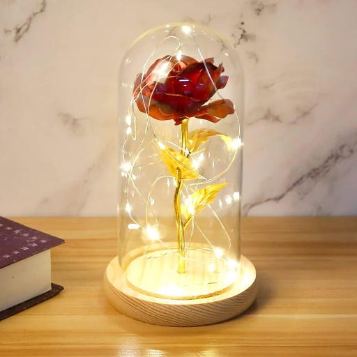 ВЕЧНАЯ РОЗА В СТЕКЛЕ СТЕКЛЯННАЯ РОЗА + LED