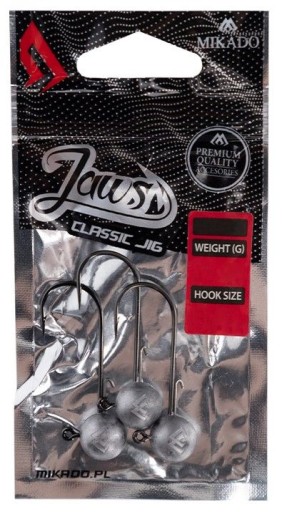 Główka jigowa Mikado Jaws Classic Jig 6 3g 3szt. Rozmiar: 6