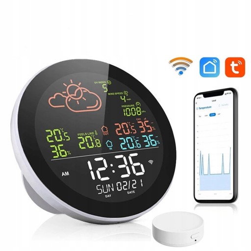 МЕТЕОЛОГИЧЕСКАЯ СТАНЦИЯ Tuya Wi-Fi с 3 ДАТЧИКАМИ