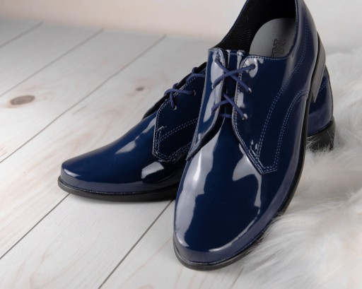 Buty komunijne chłopięce granatowe KBC-015 31 eleganckie 22,1 cm