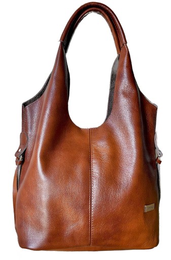 BRĄZOWA TOREBKA SKÓRA NATURALNA SHOPPER A4 torba ze skóry naturalnej