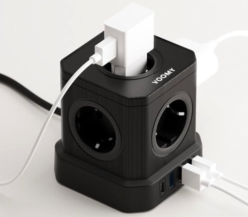 ПРОТИВОПОДЪЕМНАЯ НАКЛАДКА ЗАЩИТНЫЙ КУБ 9в1 5 РАЗЪЕМОВ + 3 USB-A + 1 USB-C