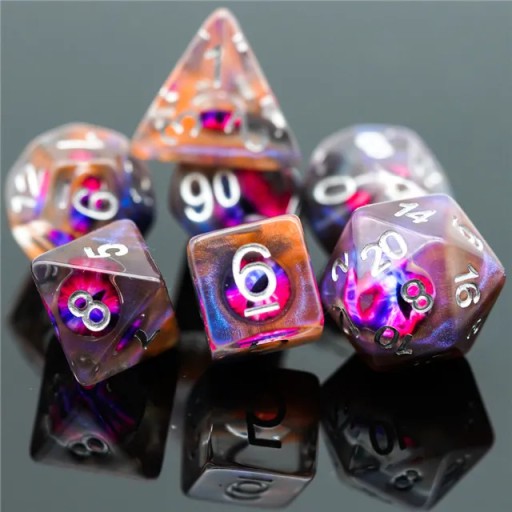 KOSTKI RPG OKO SMOKA MROKU ZESTAW 7 KOŚCI KOSTEK