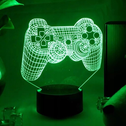Настольная лампа Статуя Led Pad Контроллер PS Playstation Ваша надпись