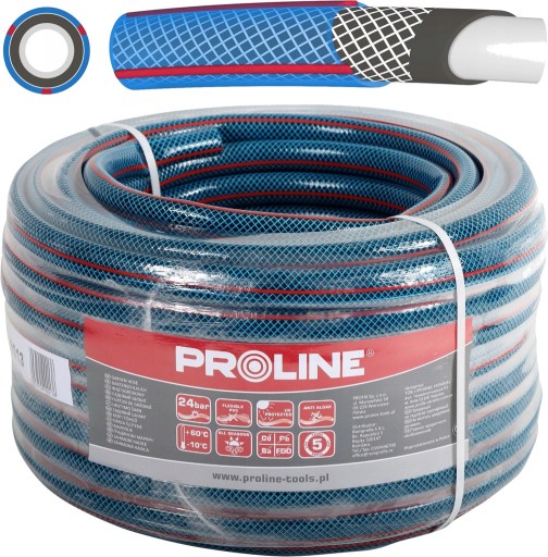 4-СЛОЙНЫЙ РЕЗИНОВЫЙ САДОВЫЙ ШЛАНГ 1/2'''' 50м PROLINE 24БАР ПОЛЬСКИЙ ПРОДУКТ