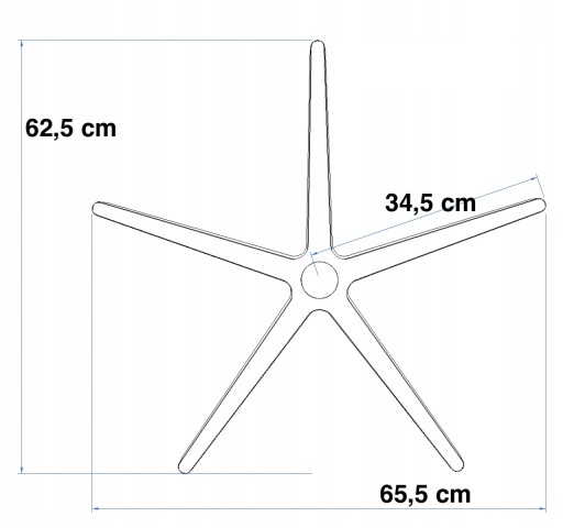 Полированное основание вращающегося кресла ALUMINIUM PFA215/690 CROSS QUALITY