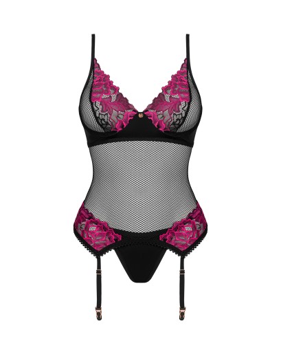 СЕКСУАЛЬНЫЙ разноцветный кружевной корсет Obsessive Rosenty подарок для девочки XS/S