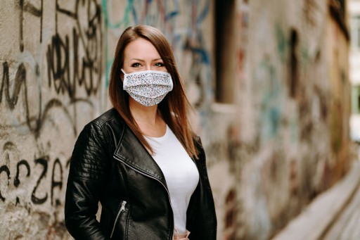 MASK двухслойная хлопковая маска БЕЛАЯ FLWR