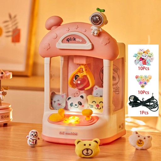 Kids Claw Machine Электронная аркада Розовый 10 кукол