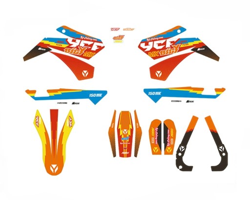 Okleina YCF BIGY 150 MX 2018 standard zestaw komplet naklejek pit bike dirt