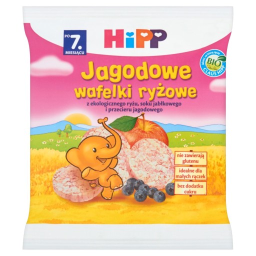 HiPP BIO Рисовые вафли с черникой после 7 месяцев 30г