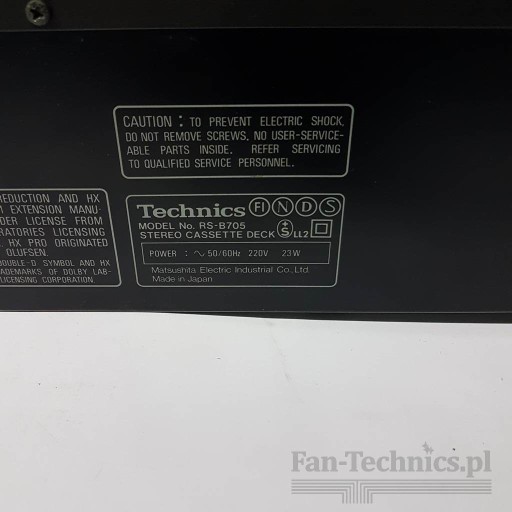 Fan-Technics Tape Deck Technics RS-B705 Магазин в Лодзи