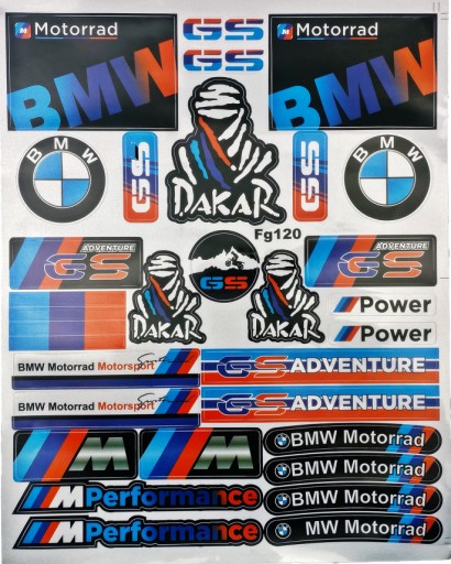 НАКЛЕЙКИ НАКЛЕЙКИ BMW GS MOTORRAD M PERFORMANCE DAKAR