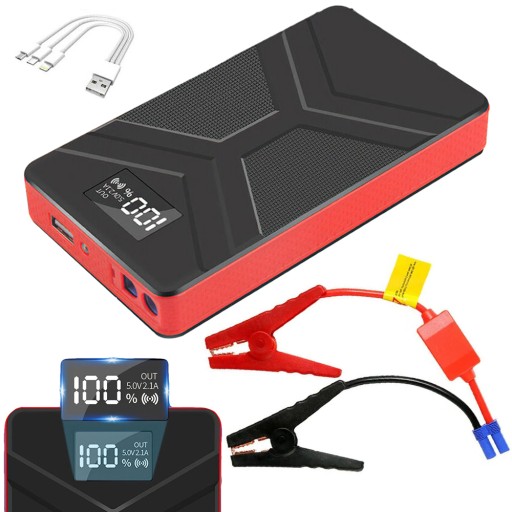 МОЩНЫЙ POWER BANK JUMP STARTER POWERBANK USB 12 В 20000 мАч + ЗАЖИМЫ
