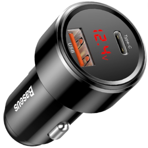 Автомобильное зарядное устройство USB тип C Baseus 6000 мА