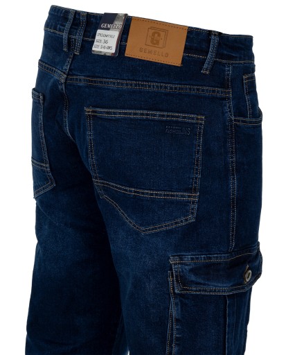 Spodnie bojówki jeansowe dżinsowe jeans W35