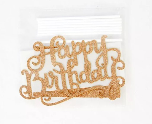 OZDOBA URODZINY TOPPER HAPPY BIRTHDAY ZŁOTY