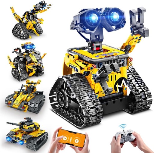 ZABAWKA KLOCKI CODE PROGRAMOWANY ROBOT RC 672 ELEMENTY APP KONTROLA + LED