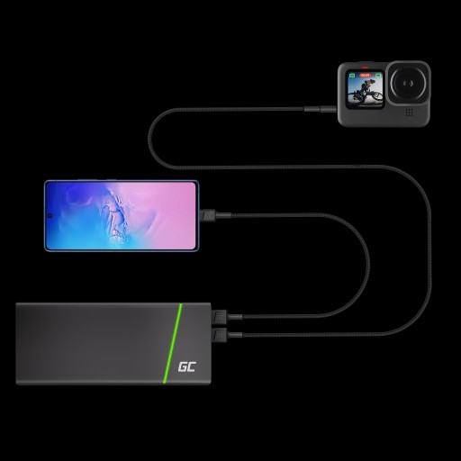 Кабель Green Cell USB A — кабель USB-C типа C длиной 2 м, прочный для телефона