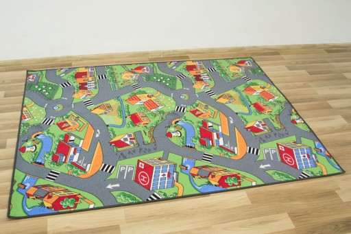 DYWAN DO POKOJU DZIECKA CHŁOPCA MIASTO DROGA FILC LITTLE VILLAGE 100x200 cm