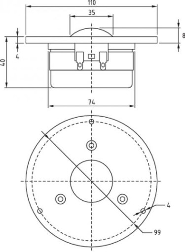 Купольный твитер Dayton Audio DC28F-8