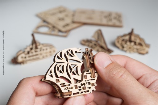 U-Fidgety Ships механический пазл из 4 предметов 3D UGears