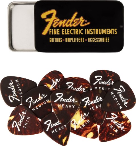 Fender 351 Fine Electric Pick Tin 12 sztuk