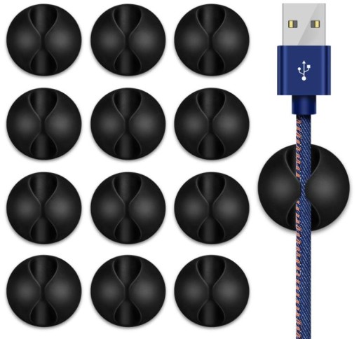 Organizer uchwyt kabli na przewody Cable Drop 10szt taśma 3M samoprzylepny