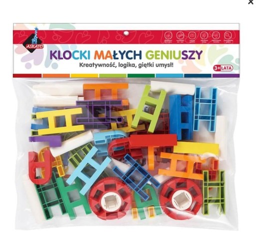 KLOCKI MAŁYCH GENIUSZY DRABINKI 40 ELEM JAKOŚĆ