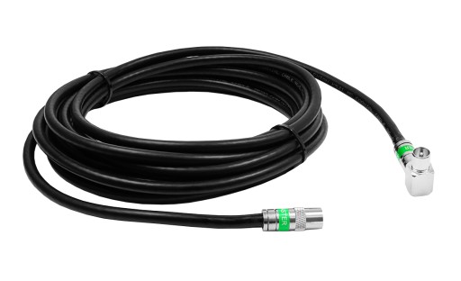 Gotowy kabel antenowy Wtyk TV kątowy i Gniazdo Antenowe 3m czarny PREMIUM