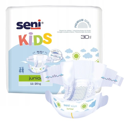 SENI KIDS JUNIOR PIELUCHOMAJTKI DLA DZIECI 11-20KG 30SZT.