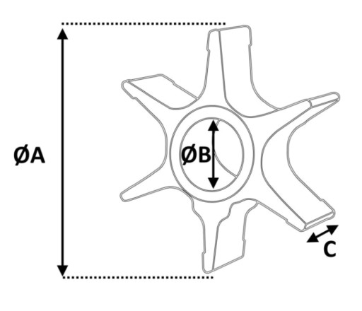 YAMAHA MARINE 6L5-44352-00 Крыльчатка водяного насоса 6 z.