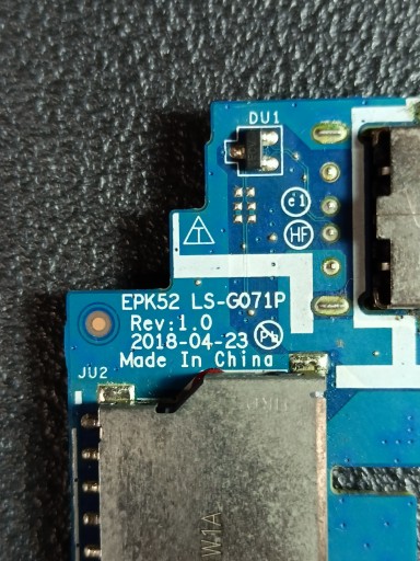 Moduł USB, сzytnik kart do laptopa HP 15-DA1036NW, LS-G071P