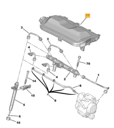 КРЫШКА ИНЖЕКТОРА 2.0 HDI JTD TDCI DW10 OE ОРИГИНАЛ