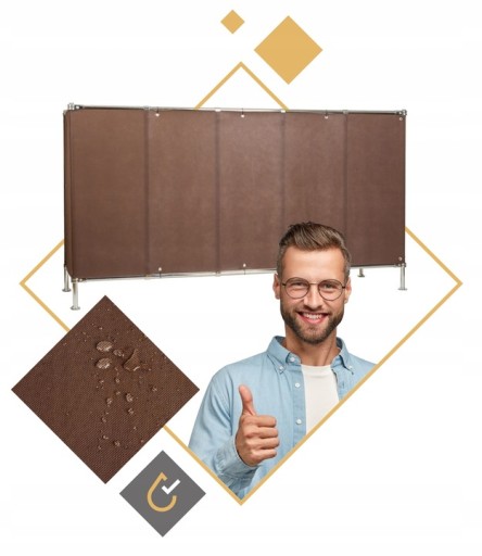 OSŁONA BALKONOWA NA BALKON 0,6X7M MATA BRĄZOWA NA TARAS UV 99% + GRATIS PL