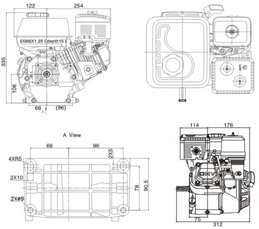 БЕНЗИНОВЫЙ ДВИГАТЕЛЬ LONCIN G200F-A-S 6,5 л.с., ВАЛ 20 мм