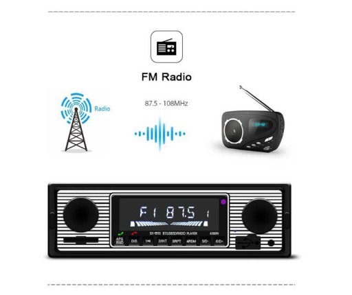 АВТОМОБИЛЬНОЕ РАДИО 1DIN SD USB BLUETOOTH МИКРОФОН