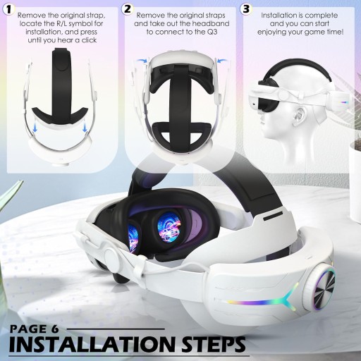 РЕГУЛИРУЕМЫЙ РЕМЕНЬ RGB ELITE + АККУМУЛЯТОР ЕМКОСТЬЮ 8000 МАч ДЛЯ META/OCULUS QUEST 3