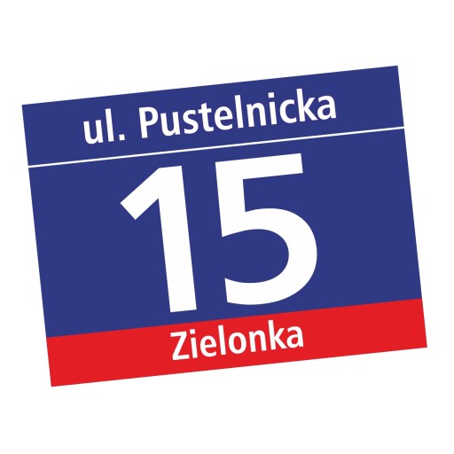 Tablica adresowa numer domu PCV 40x30 Warszawa