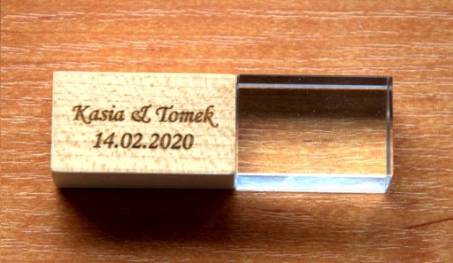 USB 16 ГБ 3.0, ДЕРЕВО-СТЕКЛО, СТЕКЛО С ПОДСВЕТКОЙ