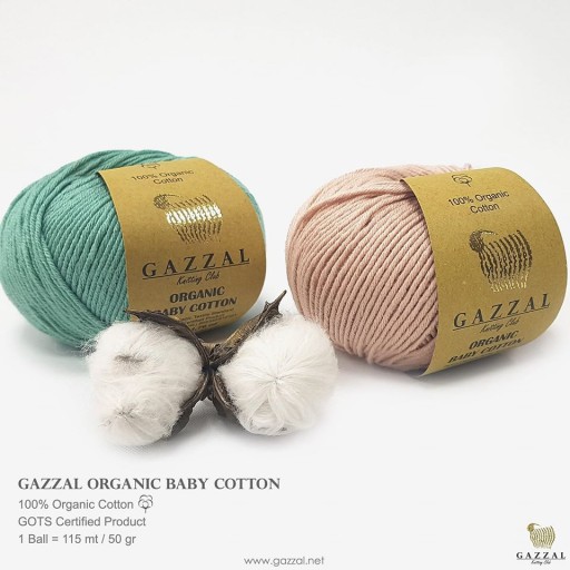 Włóczka GAZZAL ORGANIC BABY COTTON - 420 żółty