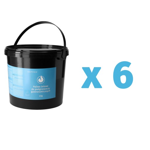 Zestaw Paliwo żelowe do podgrzewaczy gastronomicznych 6 x 4 kg TECHNICA