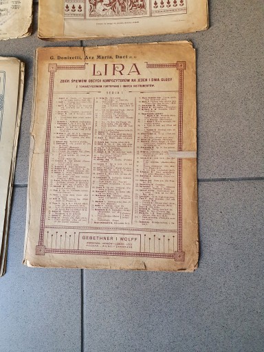 НАБОР АНТИЧНЫХ МУЗЫКАЛЬНЫХ НОТ - 10 НОТ - KRAKOW SHEET MUSIC
