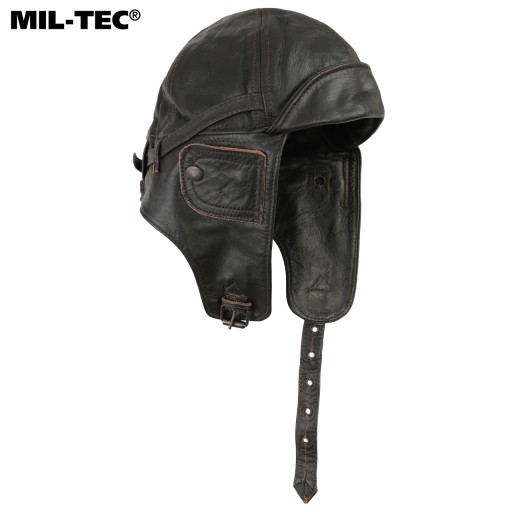 Мотоциклетная пилотская кепка MIL-TEC Коричневая кожаная M