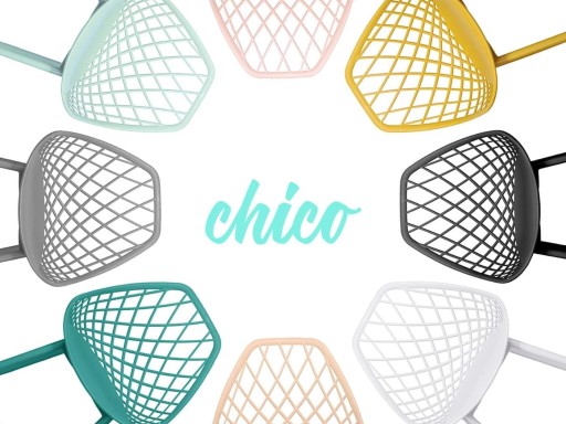пластиковые стулья для террасы, сада, прочные и долговечные CHICO белые