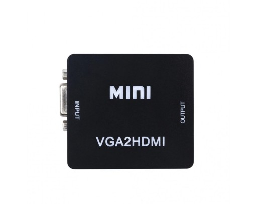 Конвертер видео VGA + стереоаудио в HDMI, черный