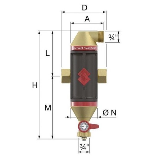 СЕПАРАТОР FLAMCOVENT CLEAN SMART 1 ДЮЙМ